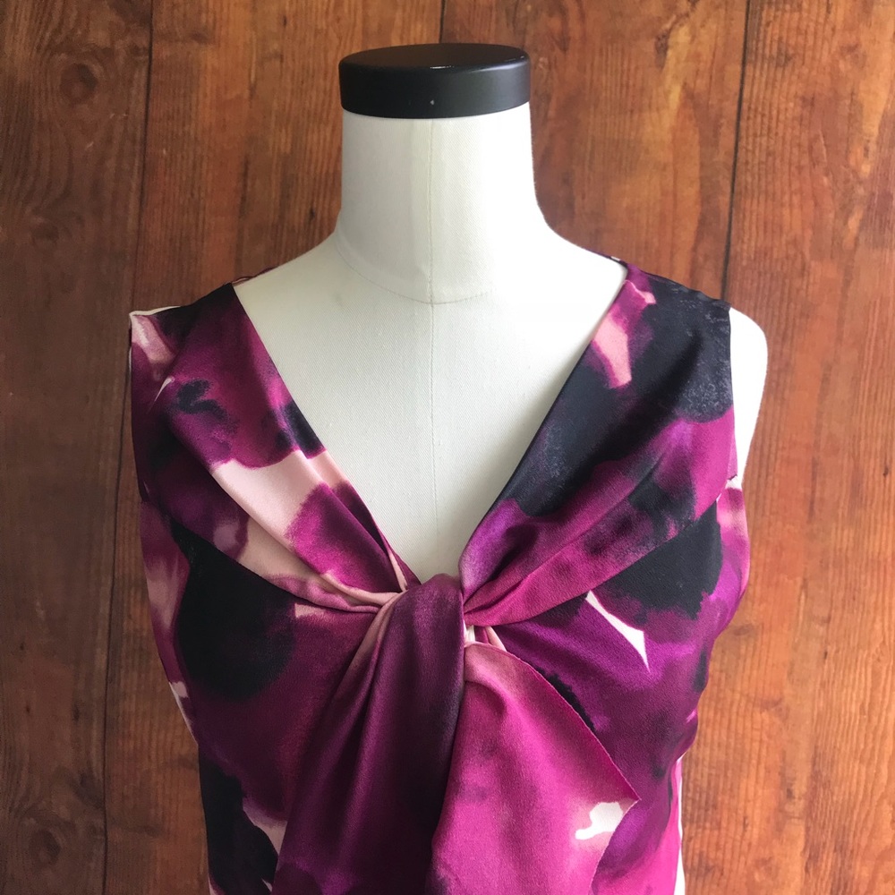 Ann Taylor LOFT Purple Watercolor Shift Dress - Picture 2 of 7